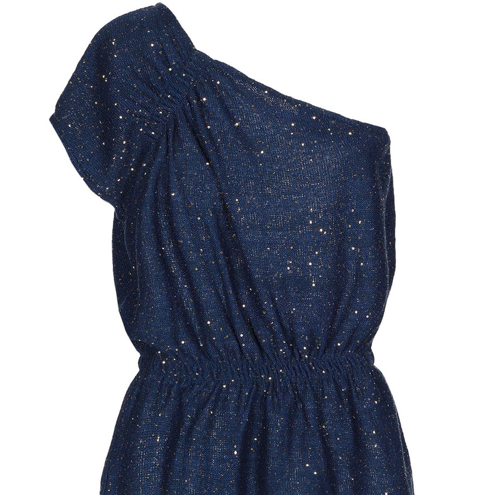 Elegant One-Shoulder Glitter Top